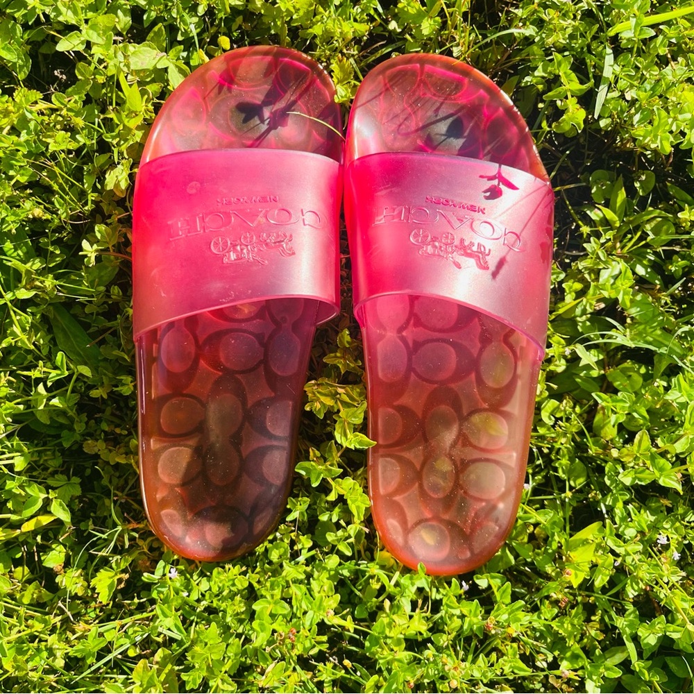 Coach Ulyssa Jelly Slides-Pink Sz 7
